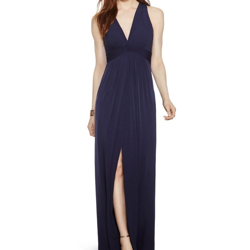 White House Black Market Sleeveless Crossback Knit Gown